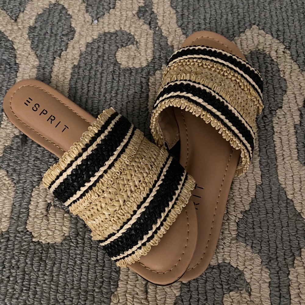 Espirit open toe casual wicker slides - 6.5